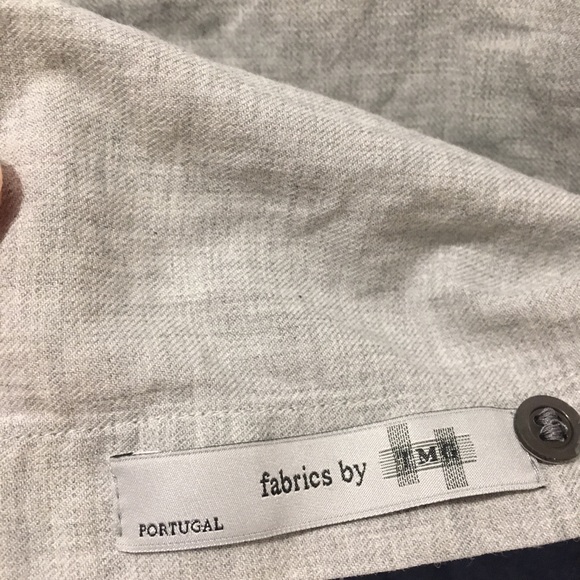 fred perry men’s 91cm 61” gray collar button up long sleeve navy back comfy wear - Picture 5 of 5